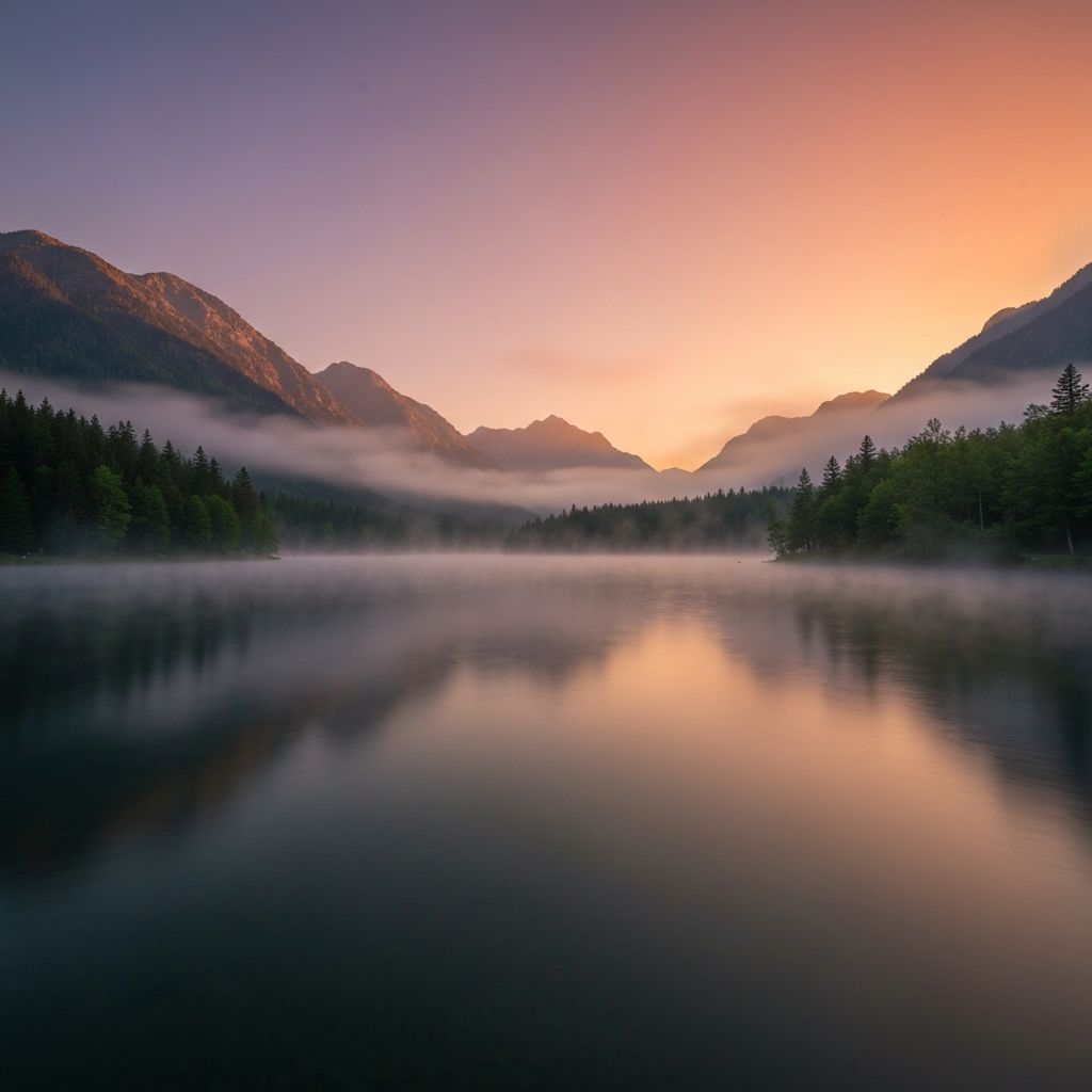 Peaceful nature landscape representing wellness